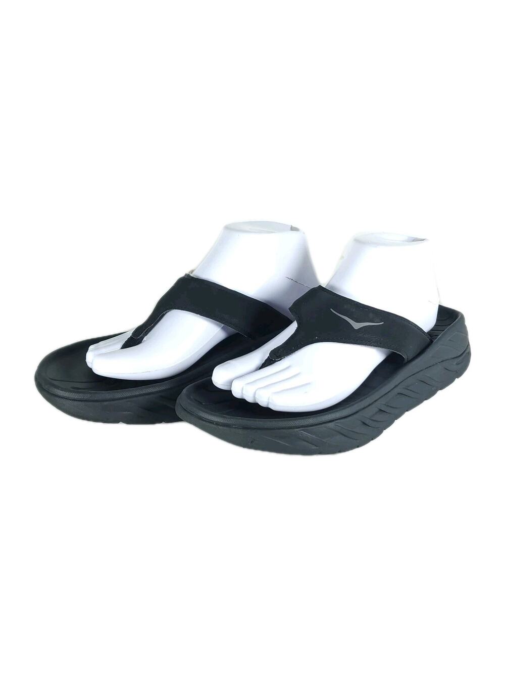 Hoka One One Ora Recovery W10 M8 Black Flip Flops Thong Comfort Sandals